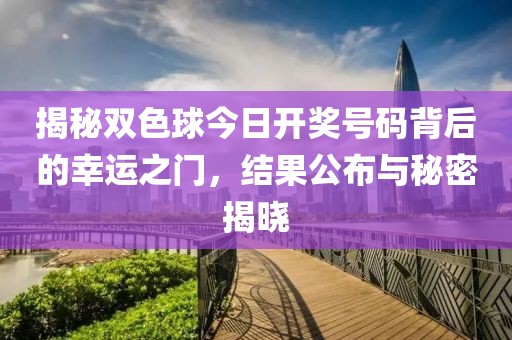 揭秘双色球今日开奖号码背后的幸运之门，结果公布与秘密揭晓